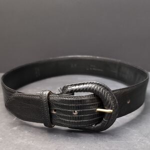 Polo By Ralph Lauren Black Genuine Lizard Leather Women's Belt.